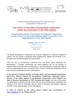 The reform of the Italian Development Cooperation within the