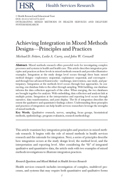 Achieving Integration in Mixed Methods