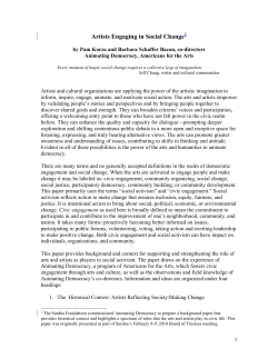 Artists as Players in Social Activism