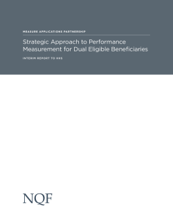 Strategic Approach to Performance Measurement for Dual Eligible