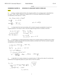 PHYS-2325: University Physics-I Khalid Bukhari Ch