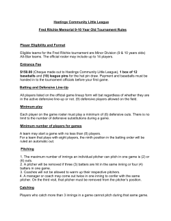 Tournament Rules. - Hastings Community Little League