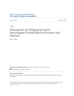 Determinants of a Winning Season for Intercollegiate Football Based
