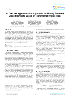 An On-Line Approximation Algorithm for Mining Frequent Closed