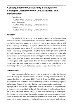 Consequences of Outsourcing Strategies on Employee Quality of