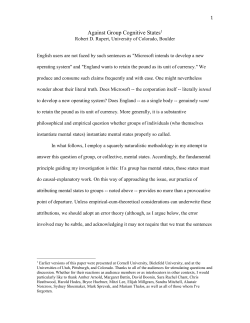 Against Group Cognitive States - University of Colorado Boulder