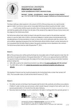 Clause 1: The Buyer shall pay a down payment in the