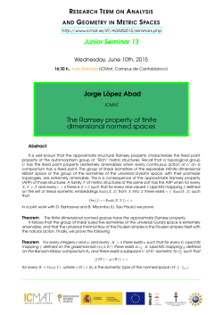 Junior Seminar 13 Jorge L&acute;opez Abad The Ramsey property of finite