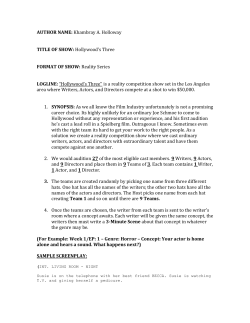 AUTHOR NAME: Khambray A. Holloway TITLE OF SHOW