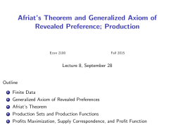 Afriat`s Theorem and Generalized Axiom of Revealed Preference