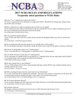 2017 ncba rules and regulations - National Club Baseball Association