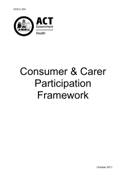 Consumer and Carer Participation Framework