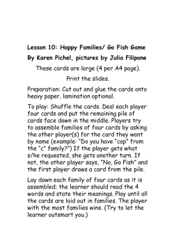 Lesson 10: Happy Families/ Go Fish Game By Karen Pichel, pictures