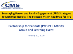 Leveraging Person and Family Engagement (PFE) Strategies To