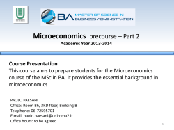 Academic Year 2013-2014 Course Presentation