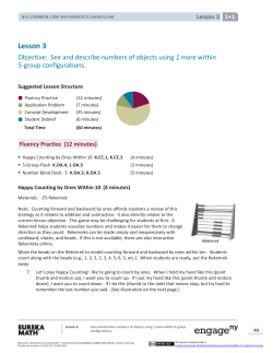 Grade 1 Mathematics Module 1, Topic A, Lesson 3