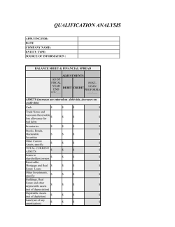 Top of Form QUALIFICATION ANALYSIS APPLYING FOR: DATE