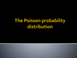 Poisson distribution..