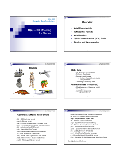 10(a) &ndash; 3D Modeling for Games