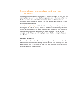 Sharing learning objectives and learning outcomes