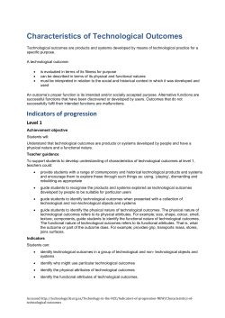 Characteristics of technological outcomes