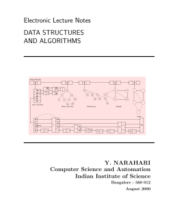 Electronic Lecture Notes DATA STRUCTURES AND ALGORITHMS