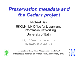 Metadata developments in the library community