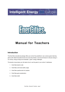 EnerCities game explanations