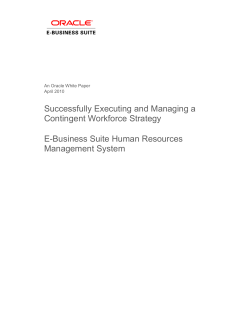 Successfully Executing and Managing a Contingent