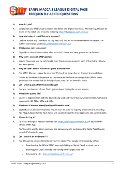 sanfl macca`s league digital pass frequently asked questions