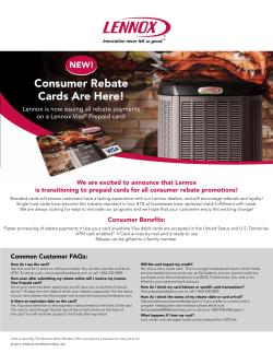 Consumer Rebate Cards Are Here!