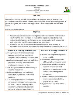 Touchdowns and Field Goals