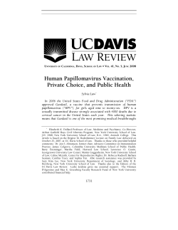 Human Papillomavirus Vaccination, Private Choice, and Public Health
