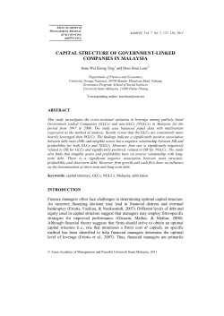 capital structure of government-linked companies in malaysia