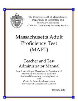 MAPT for Math - Massachusetts Department of Elementary and