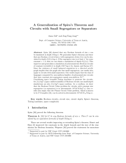 A Generalization of Spira`s Theorem and Circuits with Small