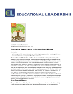 Formative Assessment in Seven Good Moves