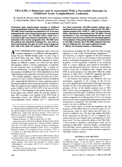 TEL/AML-1 Dimerizes and Is Associated With a Favorable Outcome