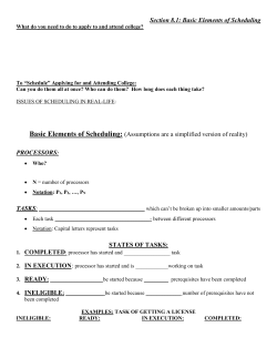 Chapter 8 Mathematics of Scheduling