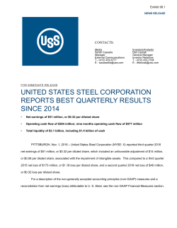 UNITED STATES STEEL CORPORATION REPORTS BEST