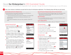 Good for Enterprise&trade;: iOS Quickstart Guide