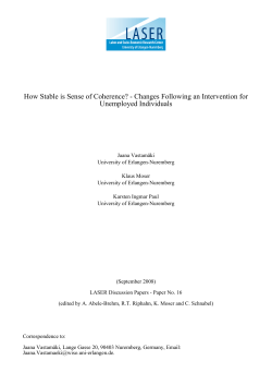 How Stable is Sense of Coherence? - Changes Following an
