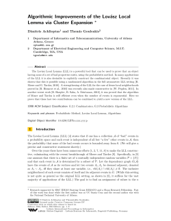 Algorithmic Improvements of the Lovász Local Lemma via Cluster