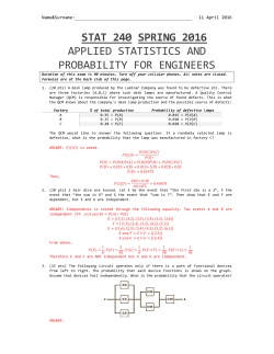 stat 240 spring 2016 applied statistics and probability for engineers