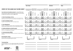 SPIRIT OF THE GAME SELF SCORE SHEET D D / M M / Y Y Y Y