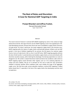 A Case for Nominal GDP Targeting in India