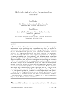 Methods for task allocation via agent coalition formation E Onn