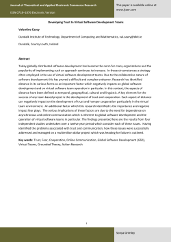 Developing Trust In Virtual Software Development Teams