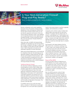 Is Your Next-Generation Firewall Plug-and-Play Ready?