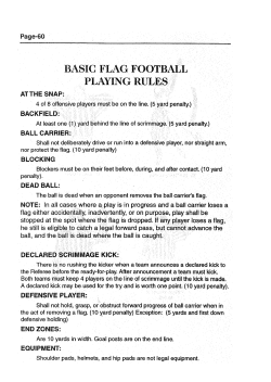 BASIC FLAG FOOTBALL PLAYING RULES